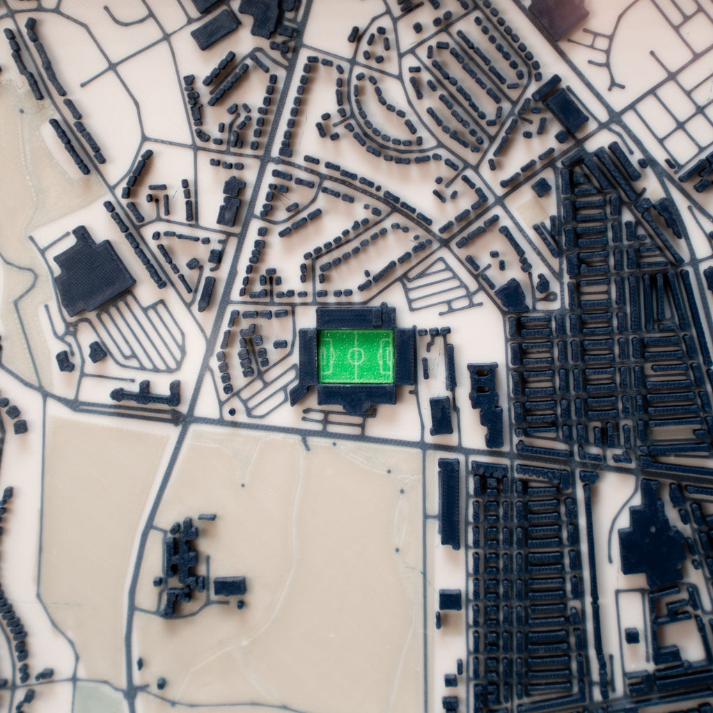 Preston North End Deepdale 3D Stadium Map – Framed Football Stadium Wall Art