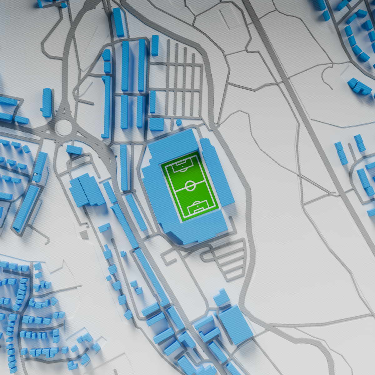 Ewood Stadium 3D Football Map - Blackburn