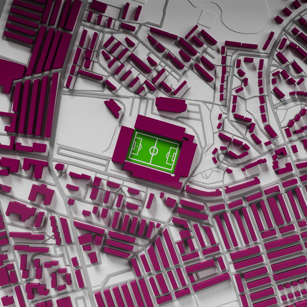 Turf Moor Stadium 3D Football Map - Burnley