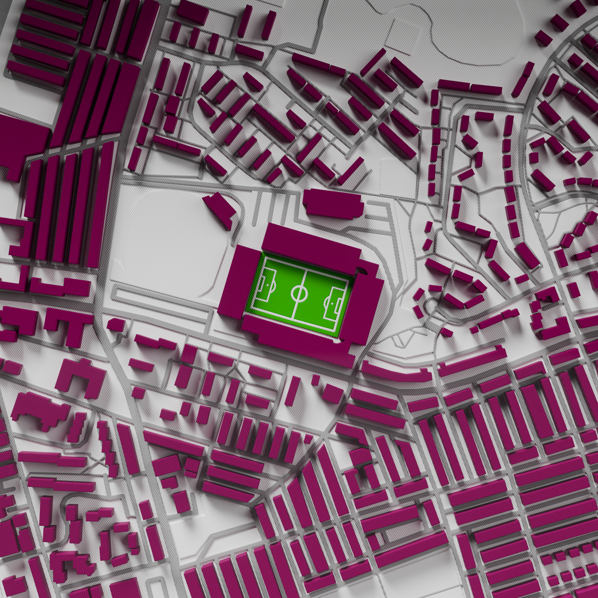 Turf Moor Stadium 3D Football Map - Burnley