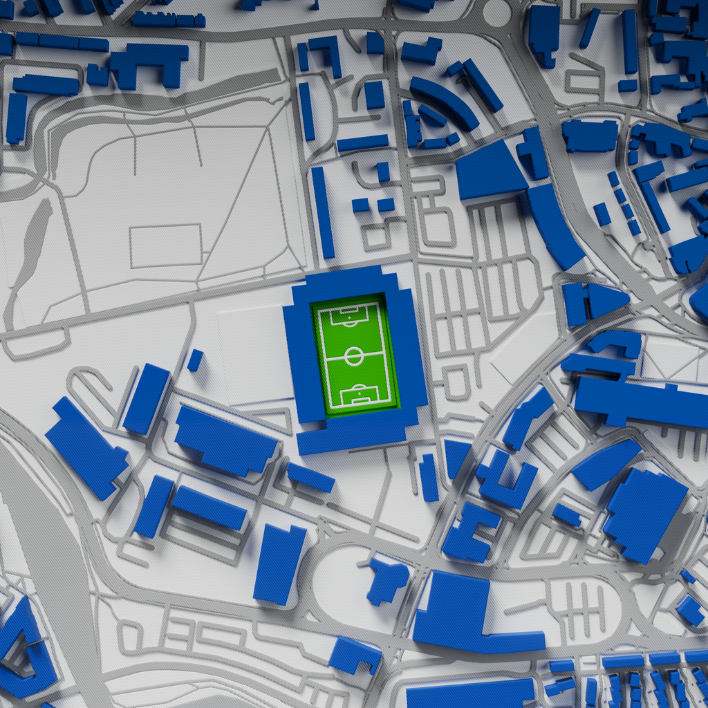 Portman Road Stadium 3D Football Map - Ipswich