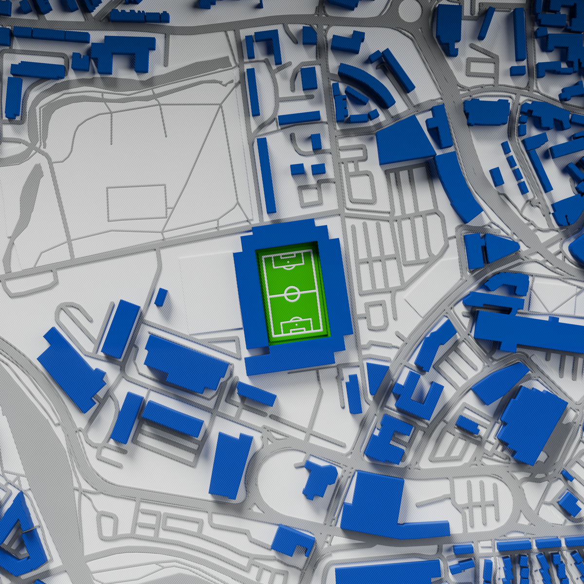 Portman Road Stadium 3D Football Map - Ipswich