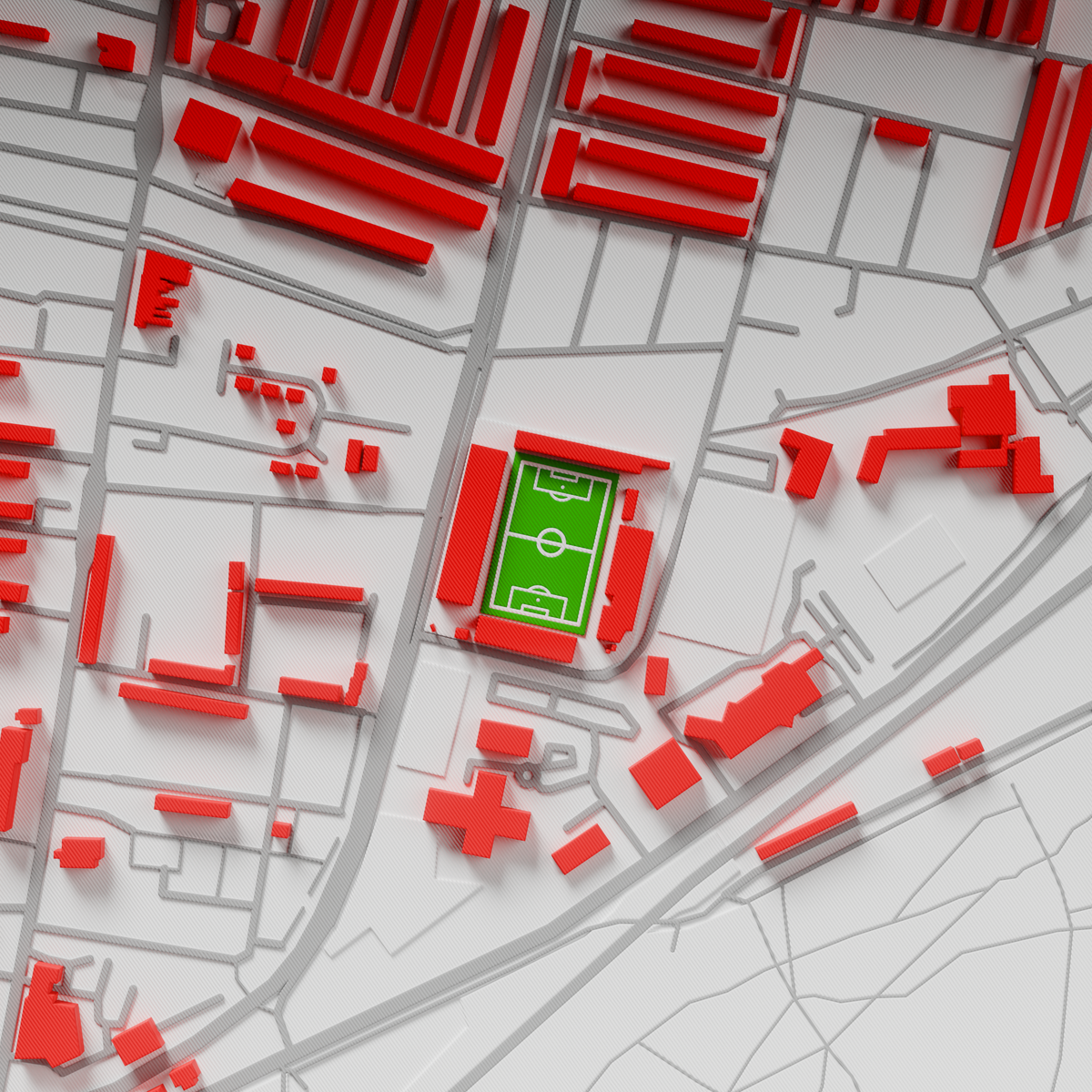 Sincil Bank Stadium 3D Football Map - Lincoln