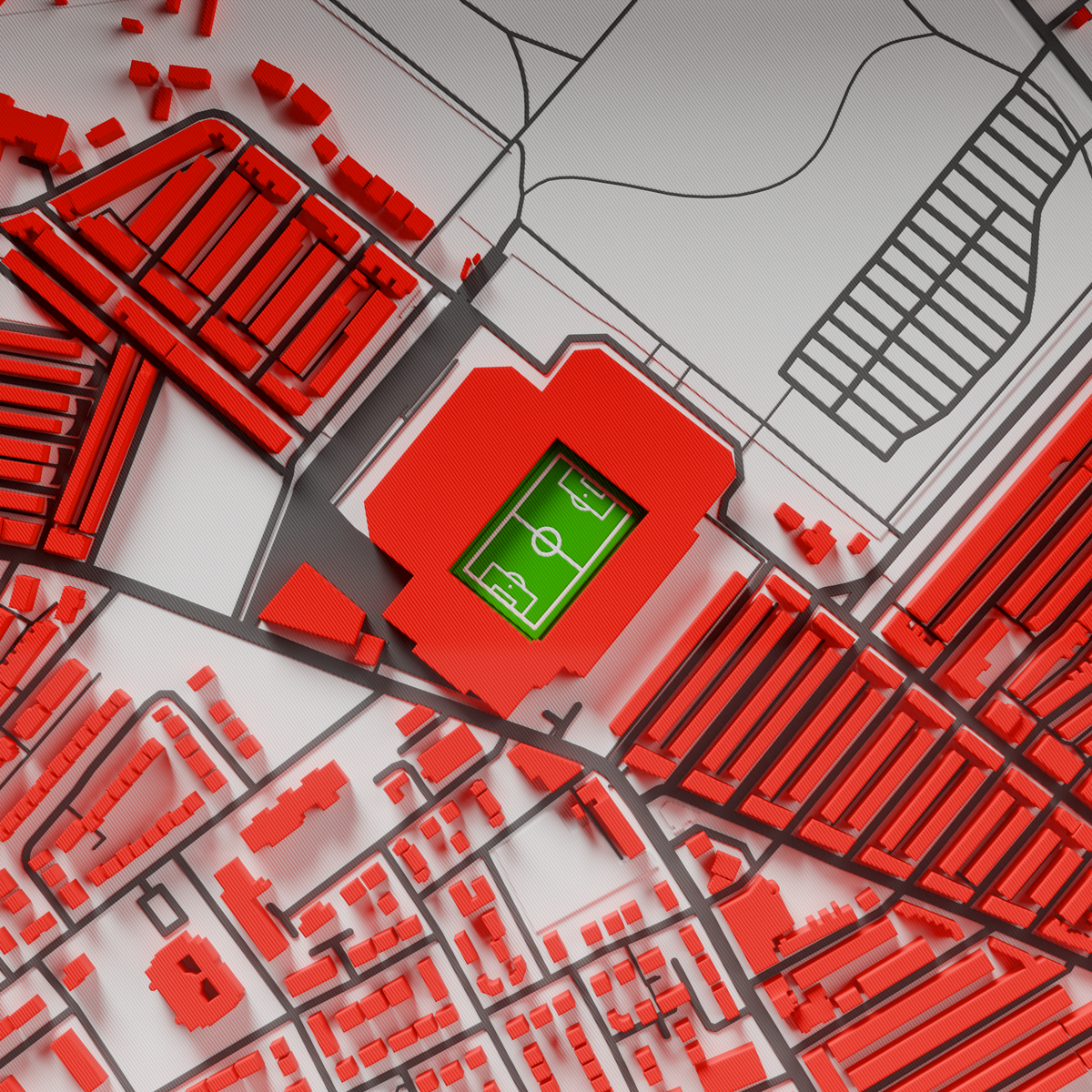 Anfield Stadium 3D Football Map - Liverpool