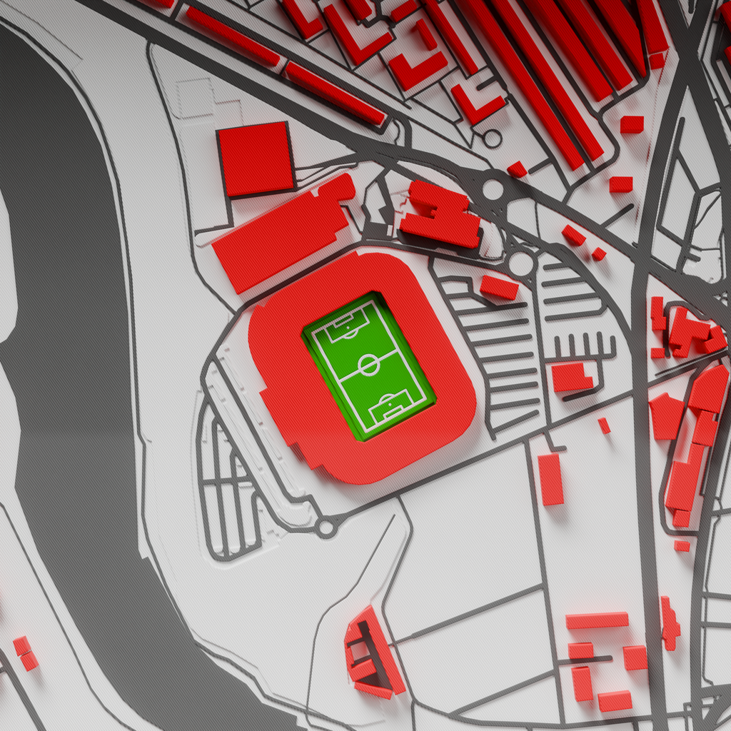 Stadium of Light 3D Football Map - Sunderland