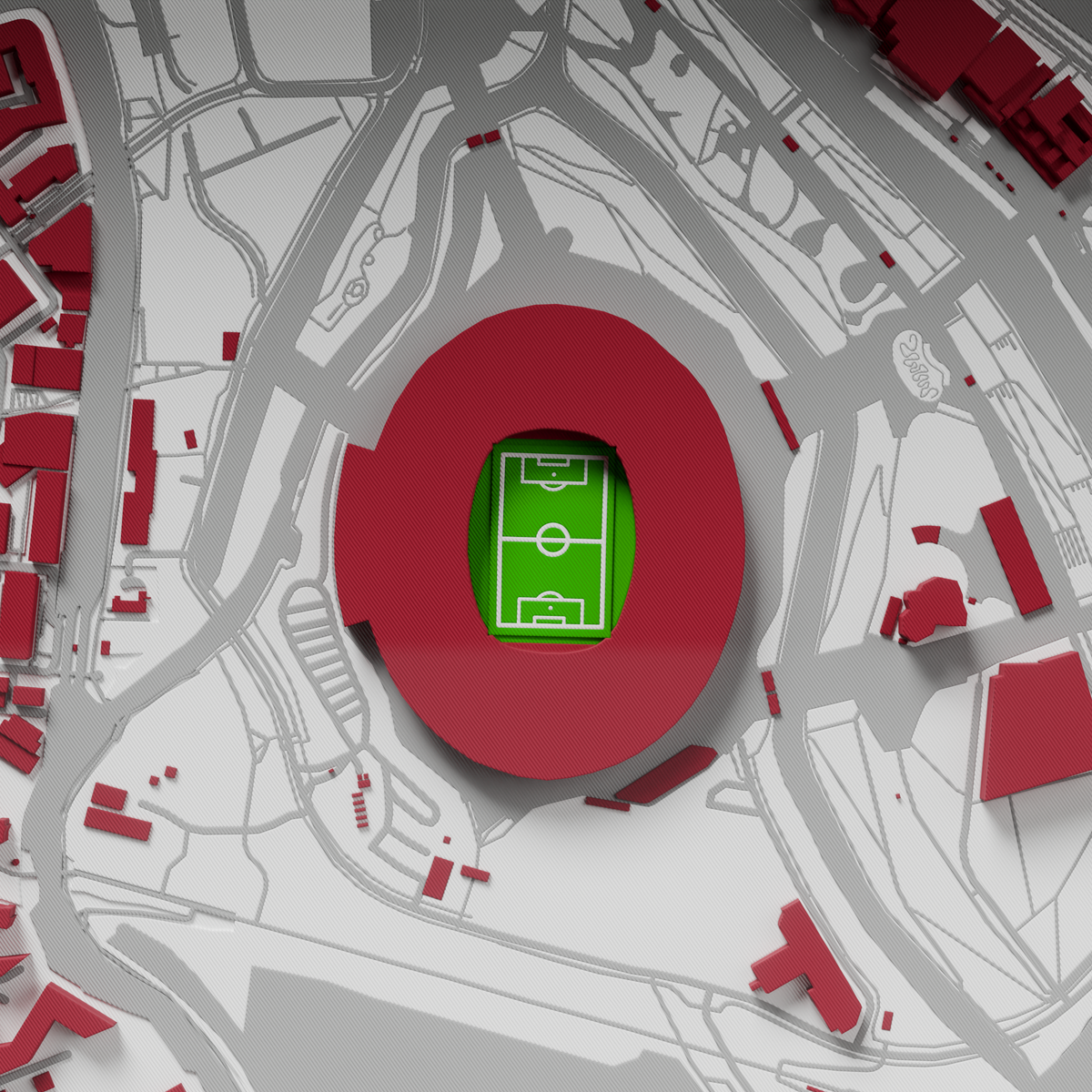 London Stadium 3D Football Map - West Ham