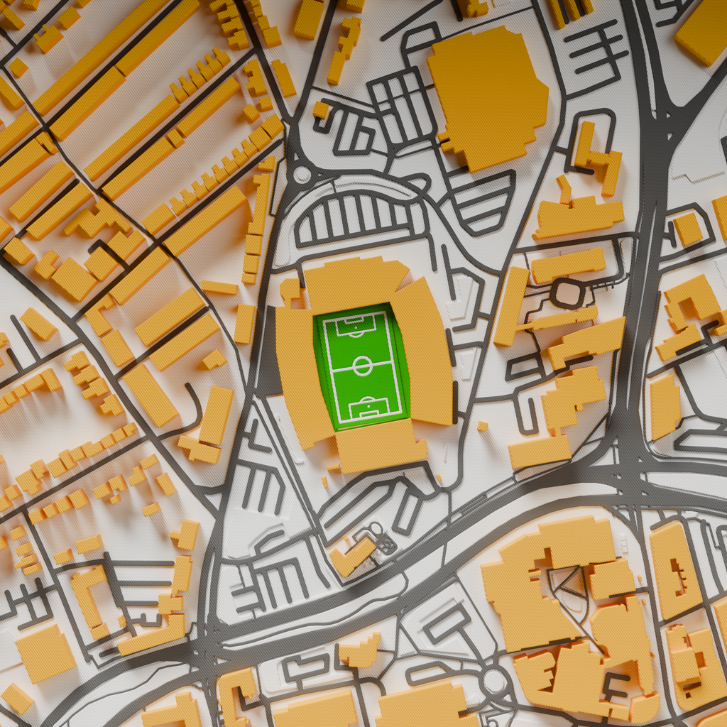 Molineux Stadium 3D Football Map - Wolverhampton